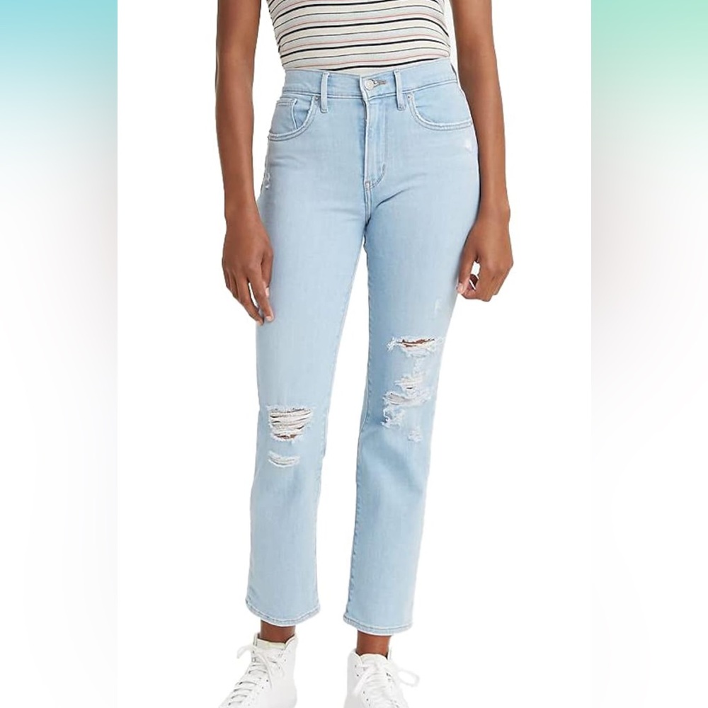 Levis 724 Straight Crop High Rise Jeans
